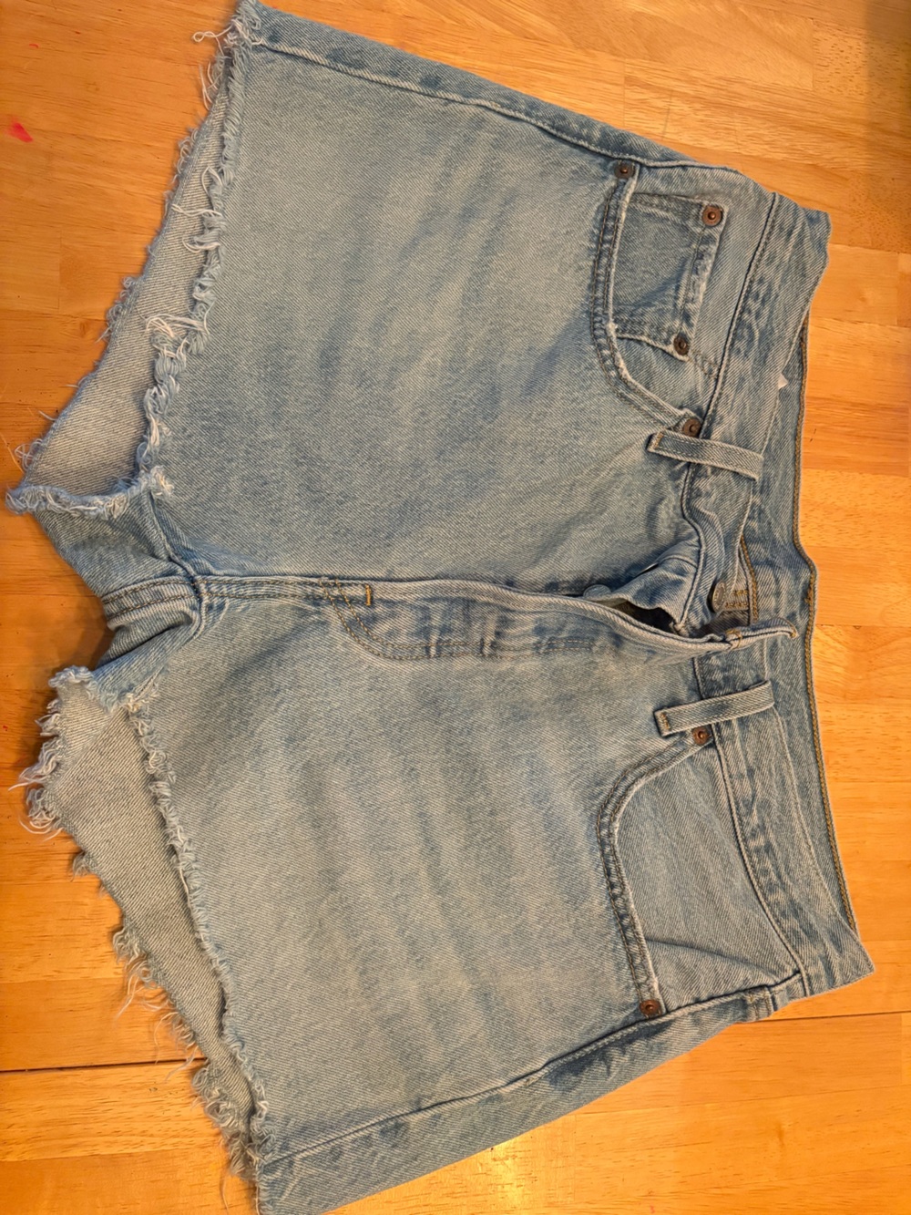 Levi's Light Blue Distressed Jean Shorts